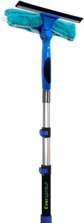 Swivel Squeegee & Microfiber Window Scrubber - 5 to 12 ft Reach