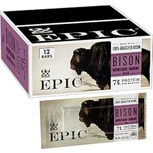 EPIC Bison Bacon Cranberry Bars - Savory Snack with Protein