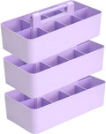 Large Portable Caddy 8-Compartment DIY Dividers 3 Pack - Lavender