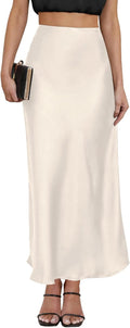 Women's Leopard Print Satin Maxi Skirt High Waisted - Chic Summer