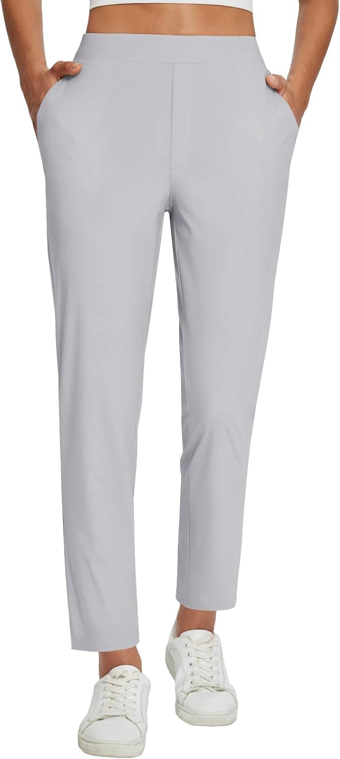 Lightweight Stretch Womens Travel Pants with Zipper Pockets