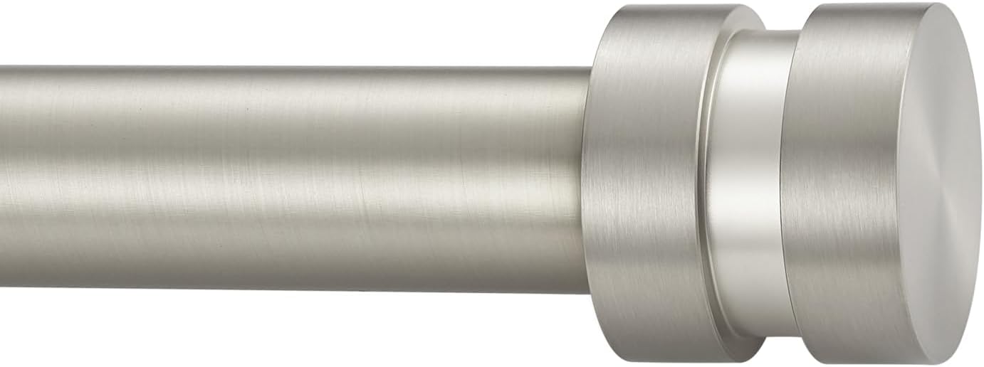 Adjustable Matte Nickel Curtain Rods 1in Diameter Heavy Duty