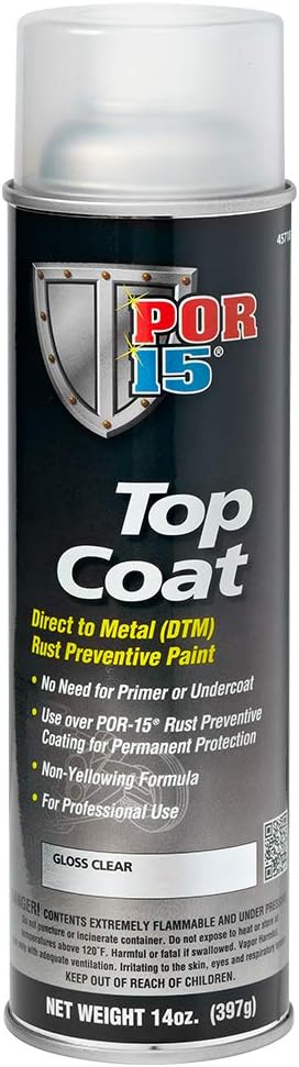 POR-15 Top Coat Spray Paint for Long-Lasting Metal Protection