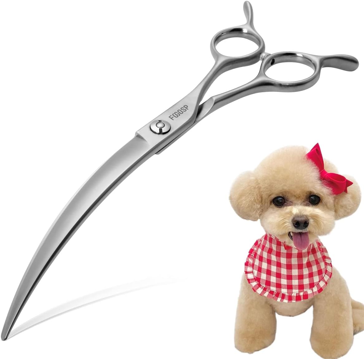 Professional 45 Degree Curved Grooming Scissors for Dogs
