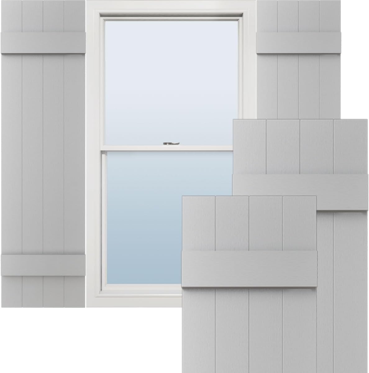 Ekena Millwork Vinyl Board-n-Batten Shutters for Easy Installation