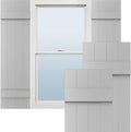 Board-n-Batten Vinyl Shutters 14in x 35in - Durable, Paintable Pair