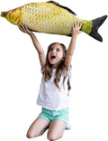 31 in Giant 3D Soft Fish Cushion Carp Plush Pillow - Cozy Decorative