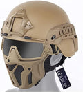 Tactical Airsoft PJ Helmet and Full Face Protection Mask - Anti-Fog