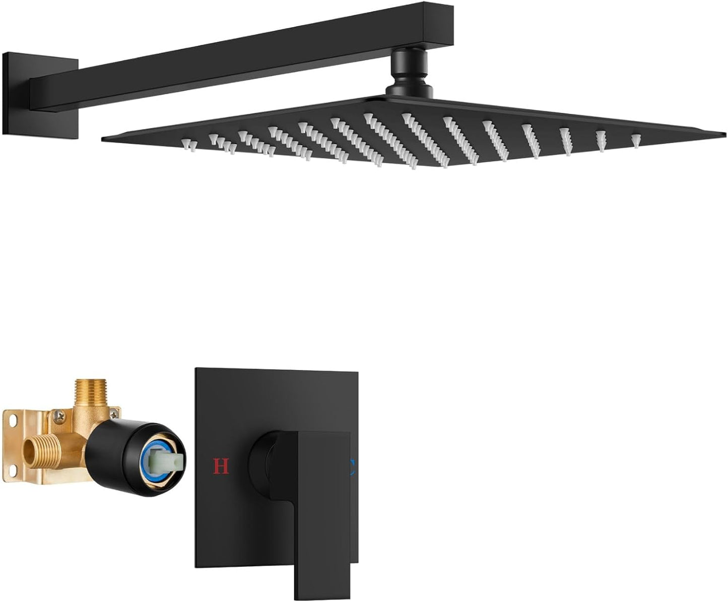Airuida Shower Faucet Set with 12 Inch Rain Shower Head