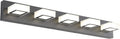 Modern Black Bathroom Vanity Light 5-Lamp LED - Adjustable Natural
