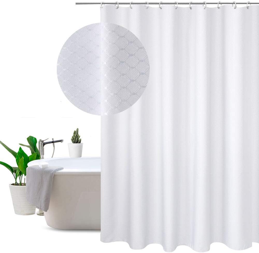 Water-Repellent White Shower Curtain - Extra Long 86