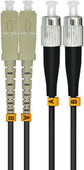 20M SC to FC OM3 Armored Duplex Fiber Patch Cord - 65ft 10G