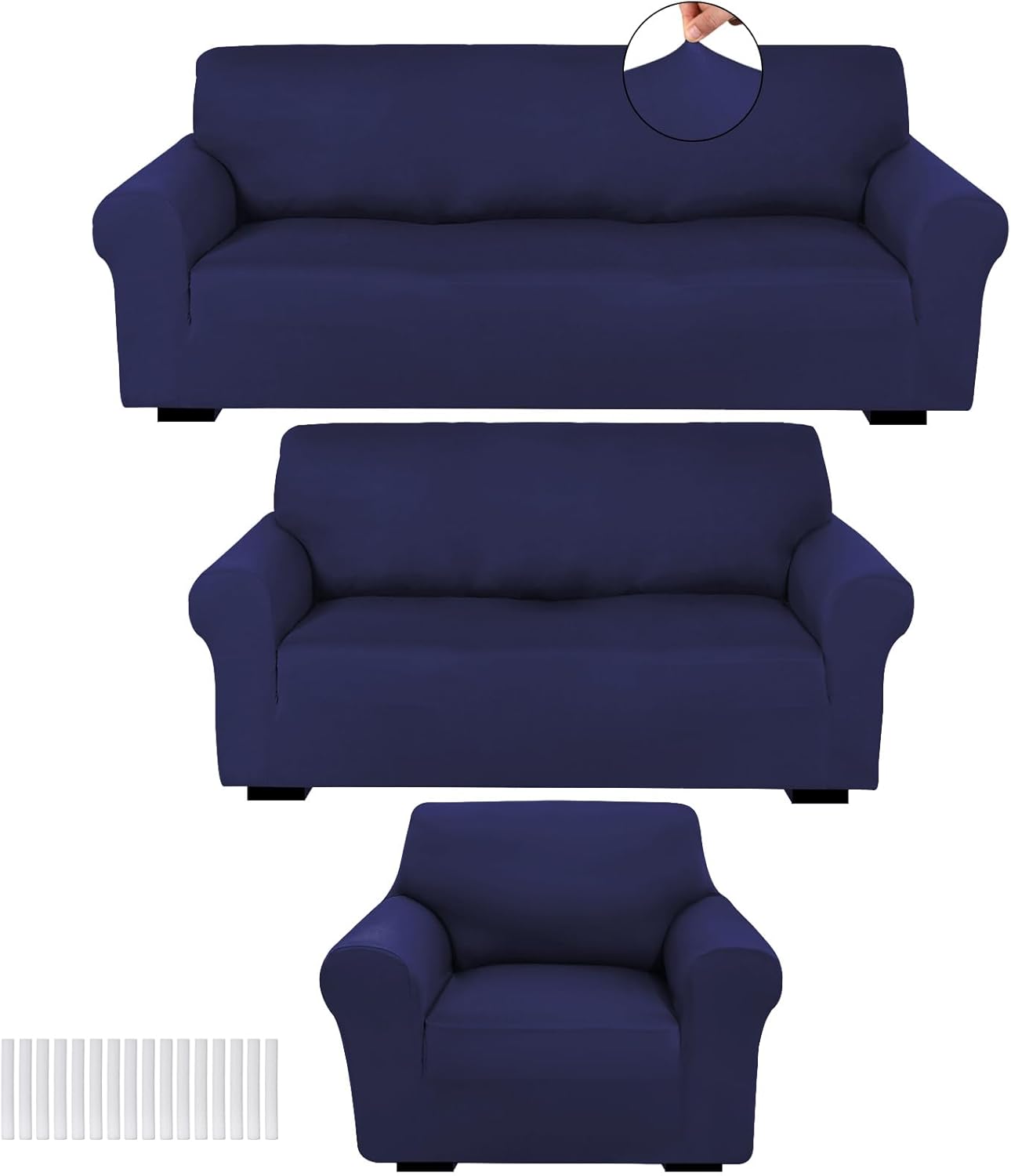 Peryiter 3 Pcs Slipcover Set for Couch Furniture Protection
