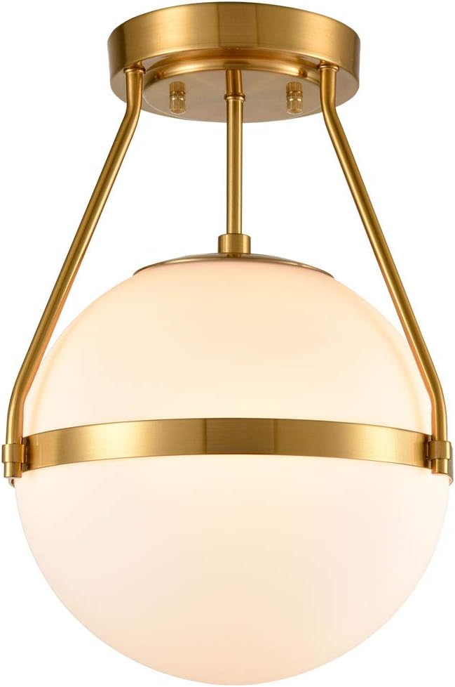 Mid Century Modern Globe Semi Flush Mount Ceiling Light Fixture