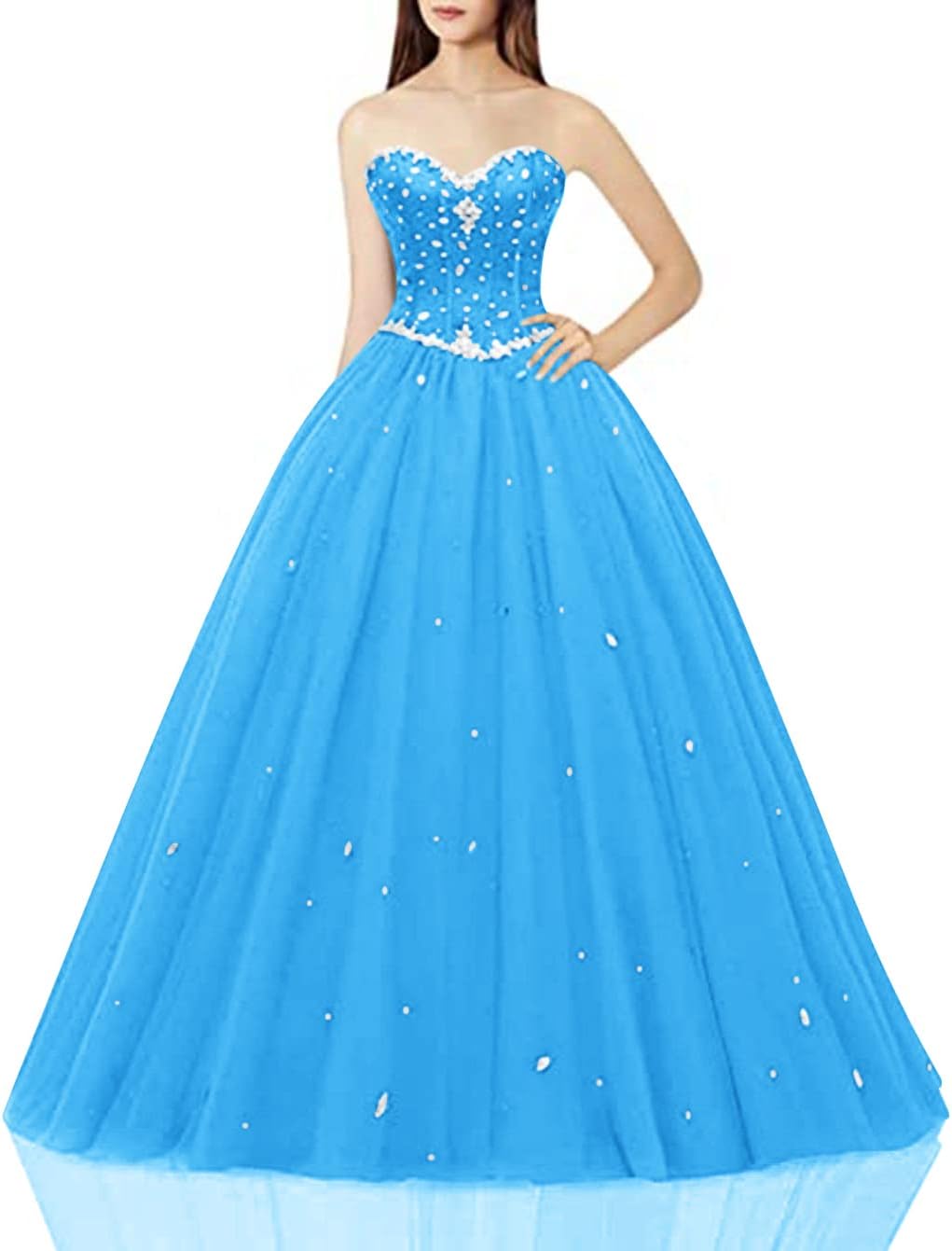 Women's Sweetheart Ball Gown Tulle Quinceanera Dresses Review