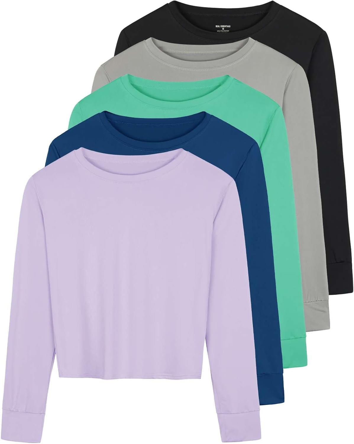 5-Pack Women's Dry-Fit Crop Top Long Sleeve for Fitness & Style