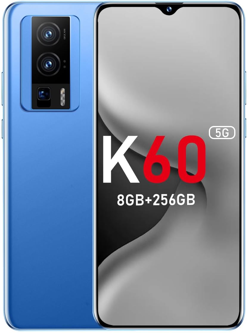 K60 Unlocked 5G Cell Phone with 24MP+64MP Camera and 6800mAh Battery