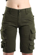 Women's Cotton Twill Cargo Bermuda Shorts - Loose Fit with Zipper