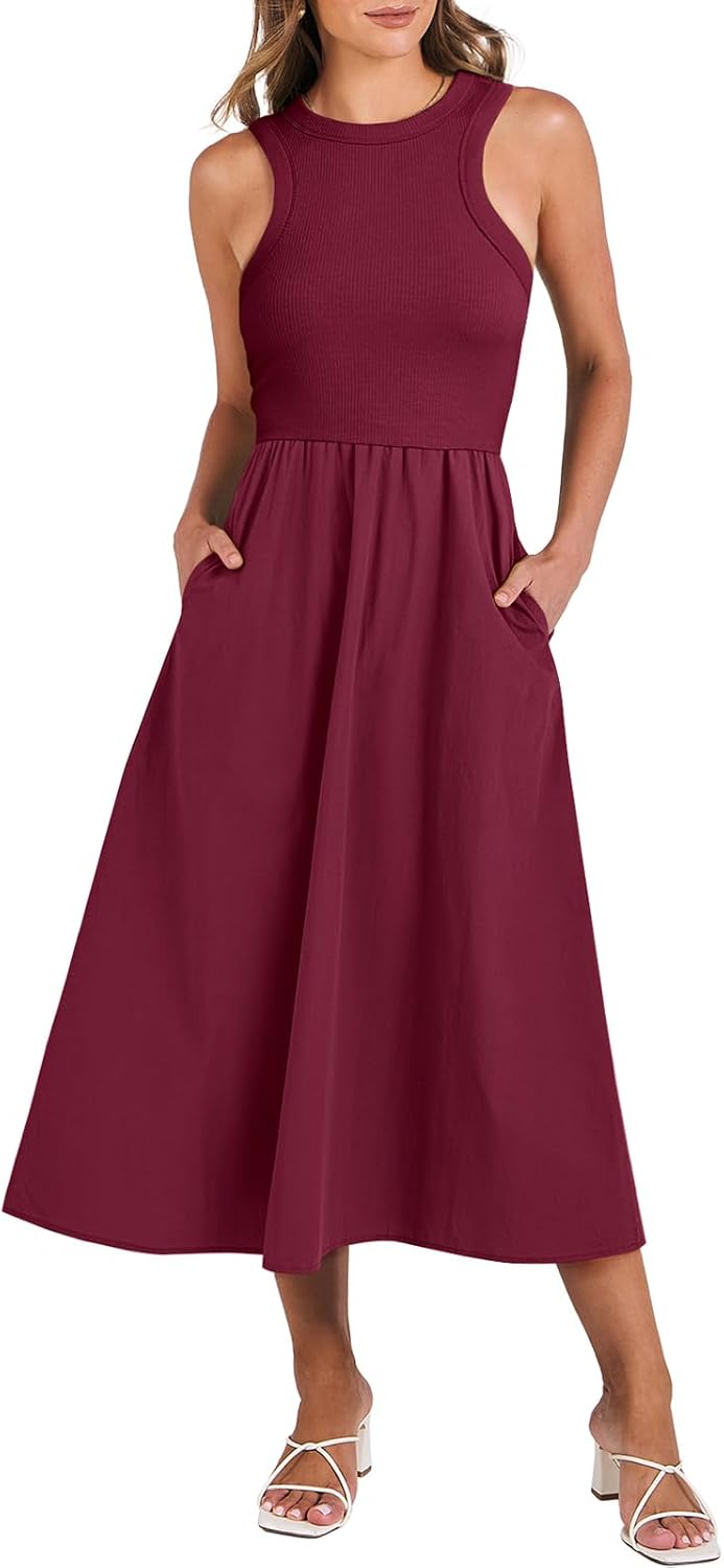ANRABESS Womens Casual Maxi Dress for Summer Beach Travel