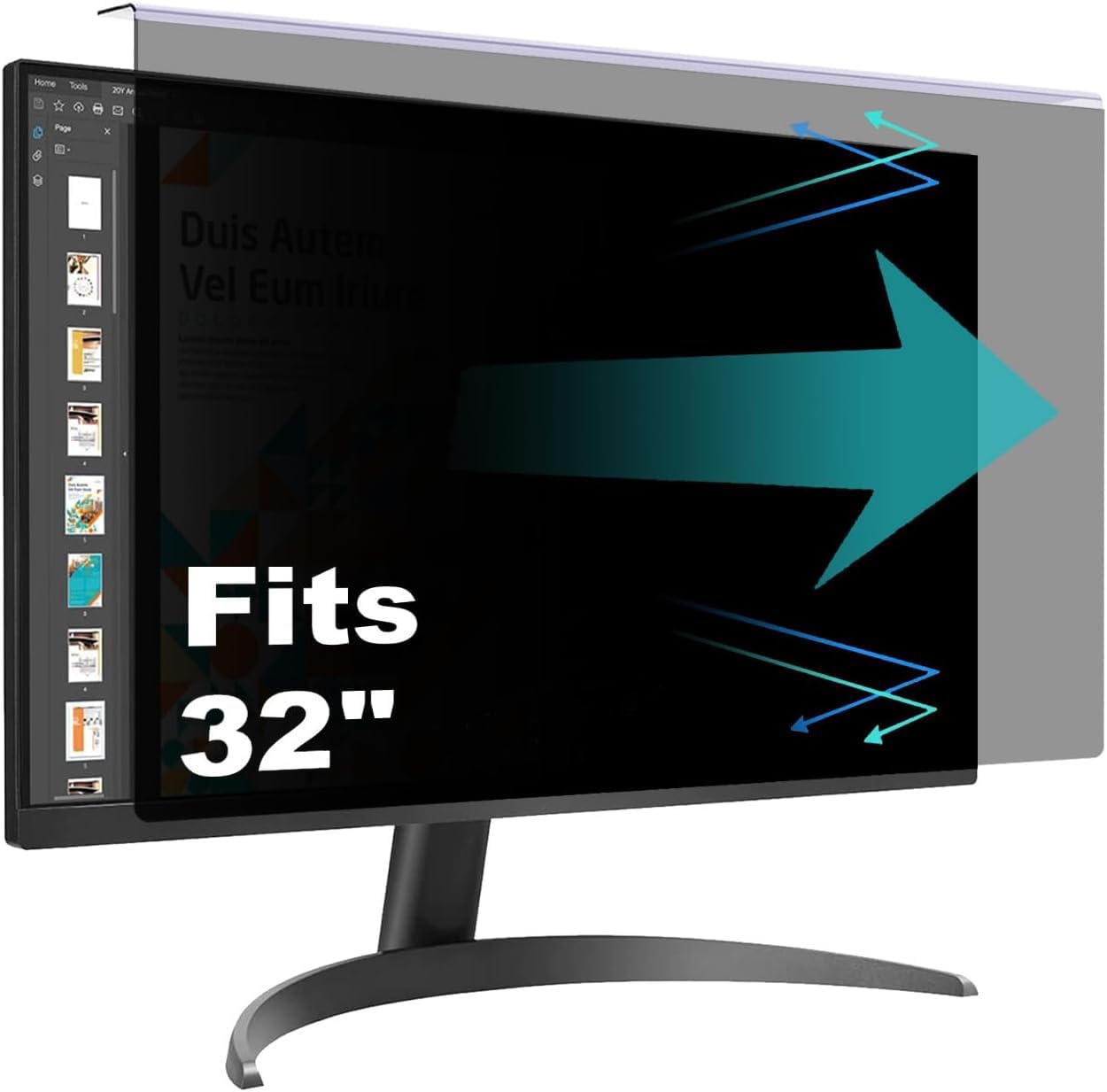 32 Inch Hanging Computer Privacy Screen Protector for Monitors