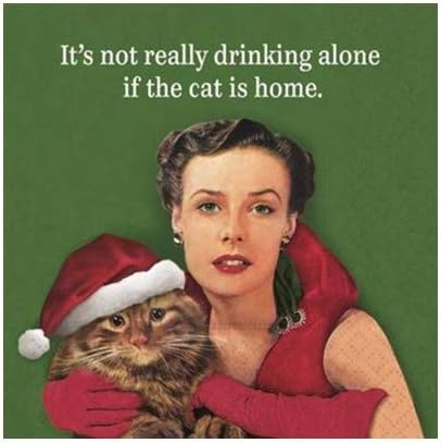 Christmas Cat Cocktail Napkins - 9-inch Square Joy!