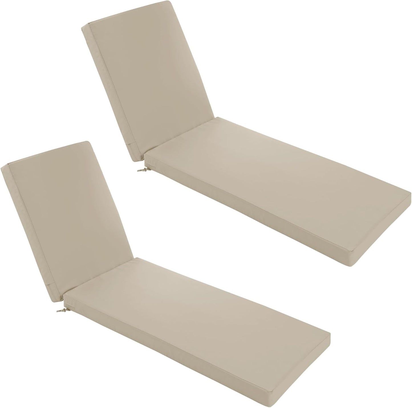 Chaise Lounge Cushions Outdoor Set of 2 - Waterproof Comfort