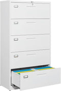 Lateral Filing Cabinet 5 Drawer File Cabinet with Lock - Durable