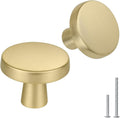 goldenwarm Kitchen Cabinet Knobs Gold 25 Pack - Brushed Brass Mushroom