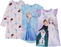 Disney Girls 3-Pack Nightgowns - Soft Princess Pajamas for Kids