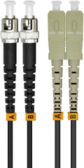 50M SC to ST OM3 Armored Duplex Fiber Patch Cord - 165ft 10G