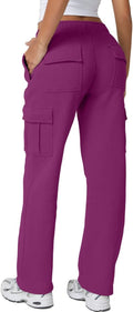 Womens Medium Waist Baggy Elastic Waist Sweatpants - Fleece Warmth