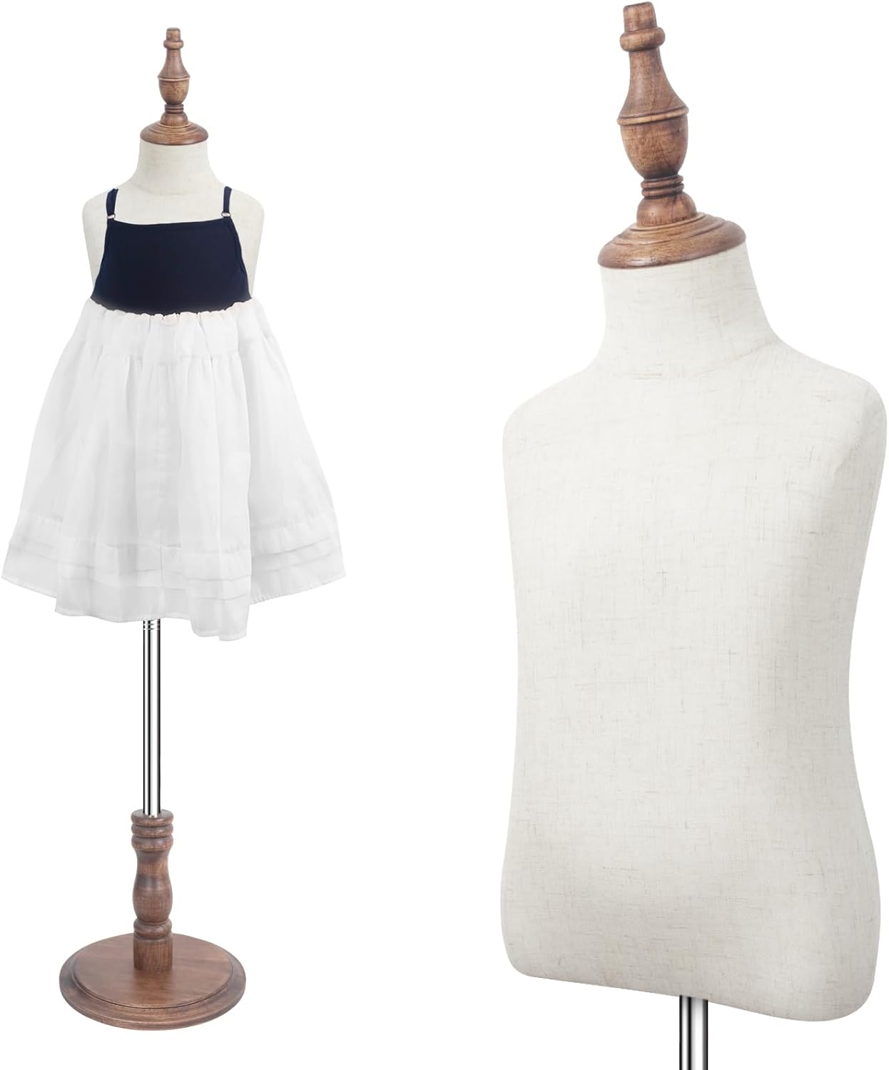 Kids Mannequin Dress Form with Wooden Base for Display Needs