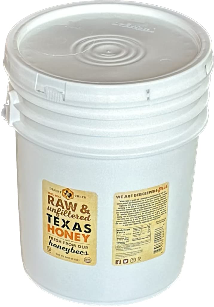 Raw Unfiltered Texas Honey 5 Gallon Bulk Bucket Non-GMO Kosher