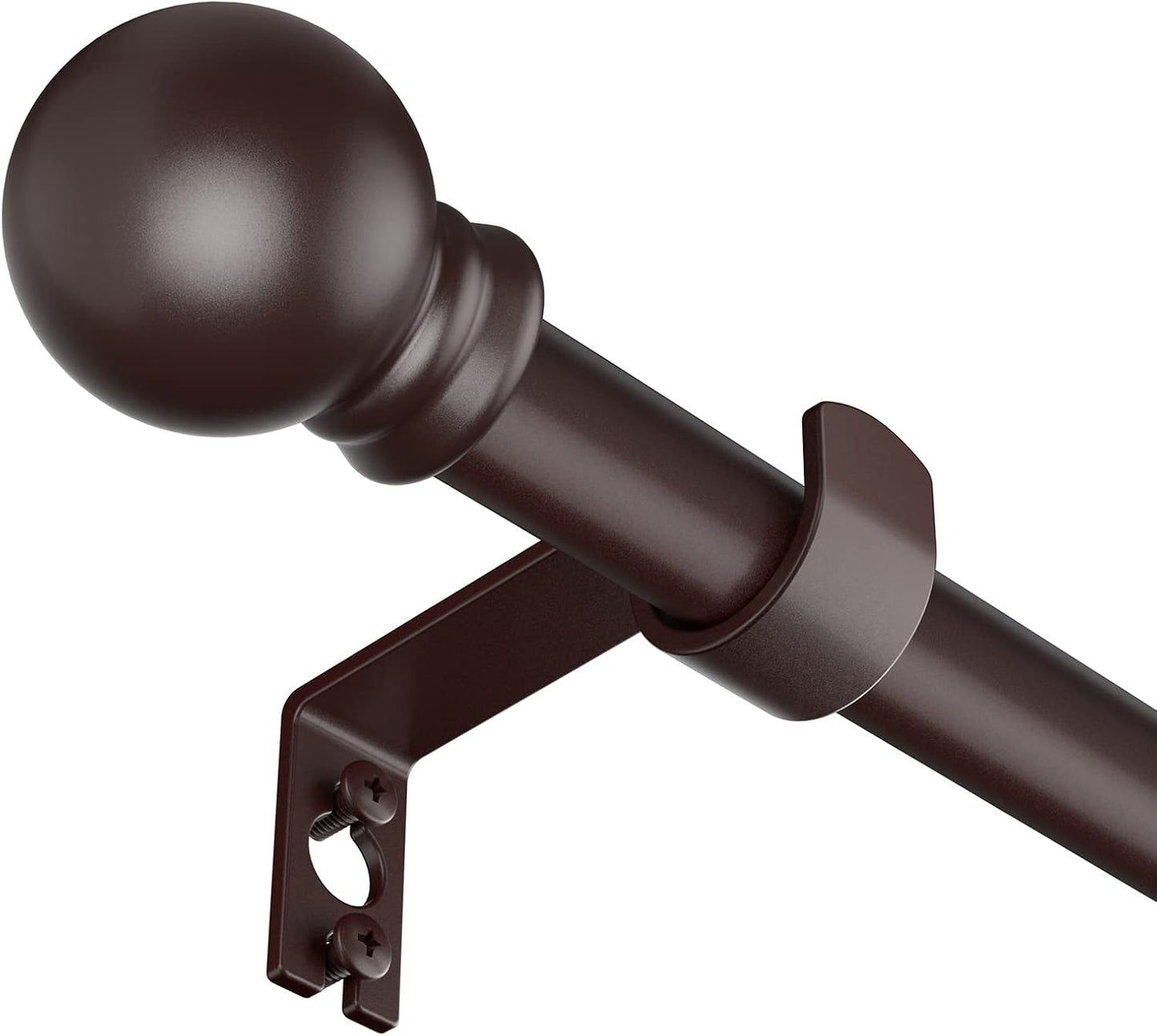 Adjustable Brown Curtain Rod Set - Expandable Size