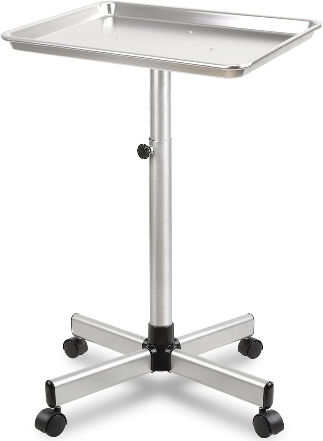 Salon Tray with Adjustable Height and Rolling Wheels for Versatility