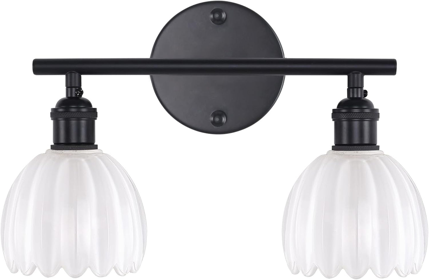 Bathroom Light Fixtures with White Tulip Glass Shade for Style