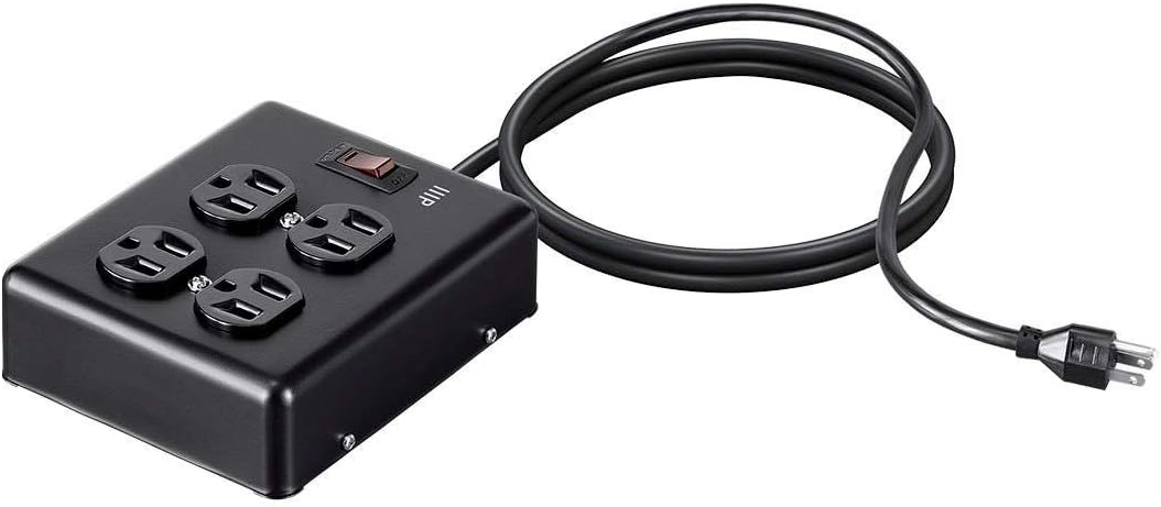 Monoprice Heavy Duty Metal Surge Protector with 4 Outlets