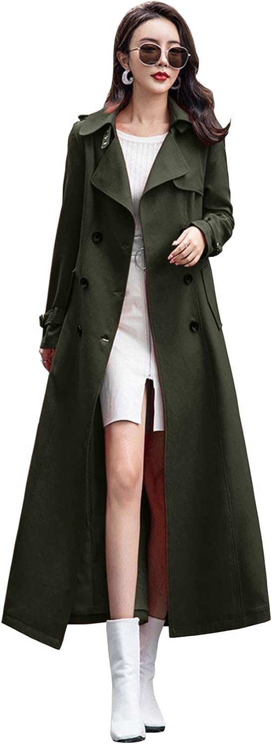 ebossy Women's Double Breasted Duster Trench Coat for All Occasions