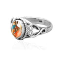 Sterling Silver 925 Oyster Copper Turquoise Ring - Bohemian Style