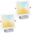 8 Inch Square LED Recessed Ceiling Light 18W Dimmable - Slim Canless