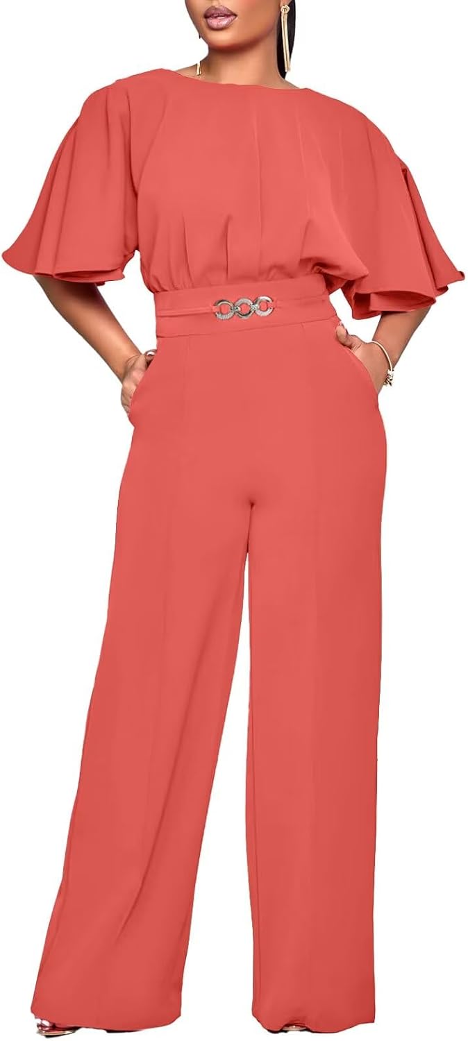 Elegant Plus Size Wide Leg Jumpsuit for Women by acelyn