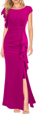 Women's Split Bodycon Mermaid Evening Dress - Stretchy Polyester Blend