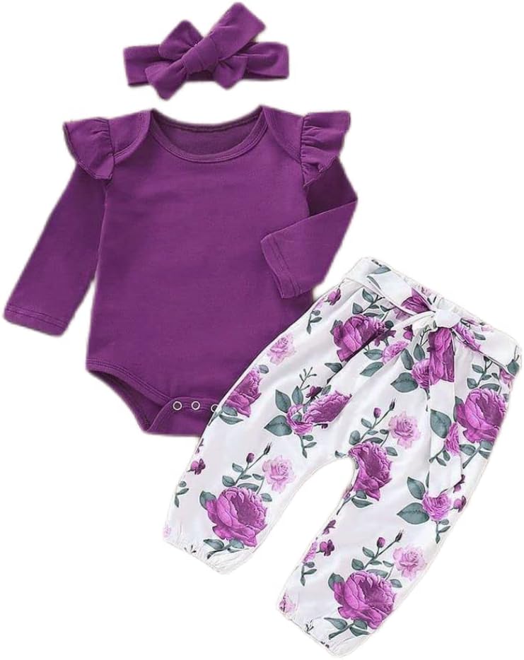 Adorable Baby Girl Ruffle Romper Set