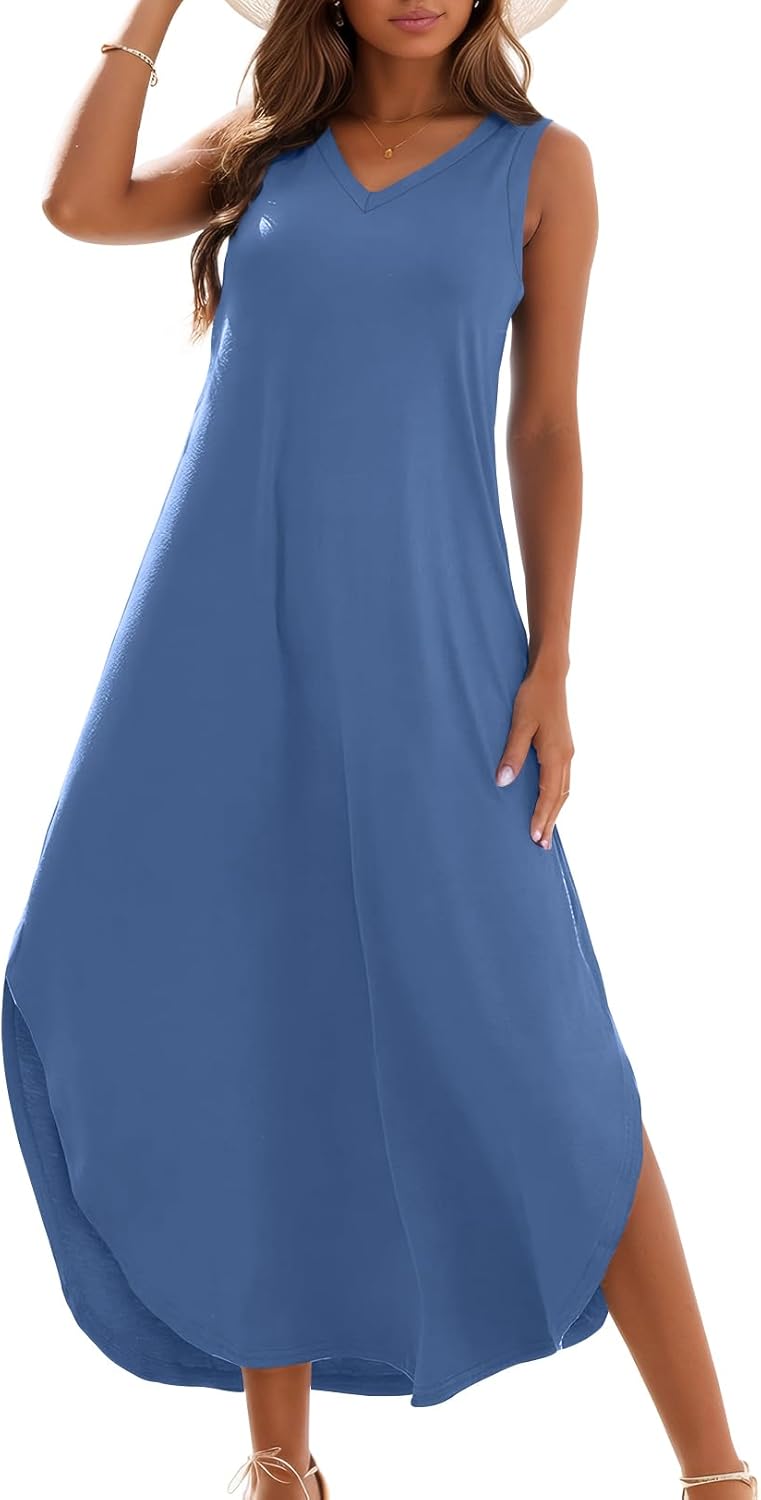 Zilcremo Women's Summer Casual Loose Sundress Long Dress Review