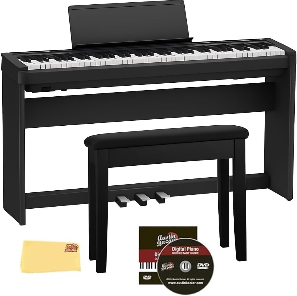 Roland FP-30X 88-Key Digital Piano Bundle with Stand and Pedals