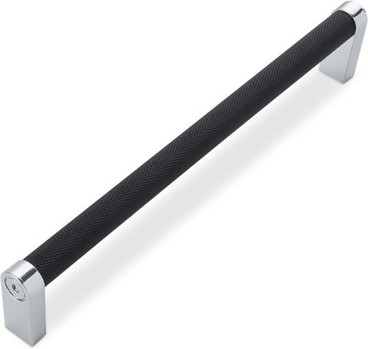 10 Pack 7.5 Inch Matte Black and Polished Chrome Cabinet Handles