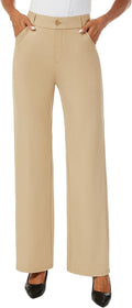 Womens High Waist Wide Leg Trousers - Flattering Everyday (Style FXLH)