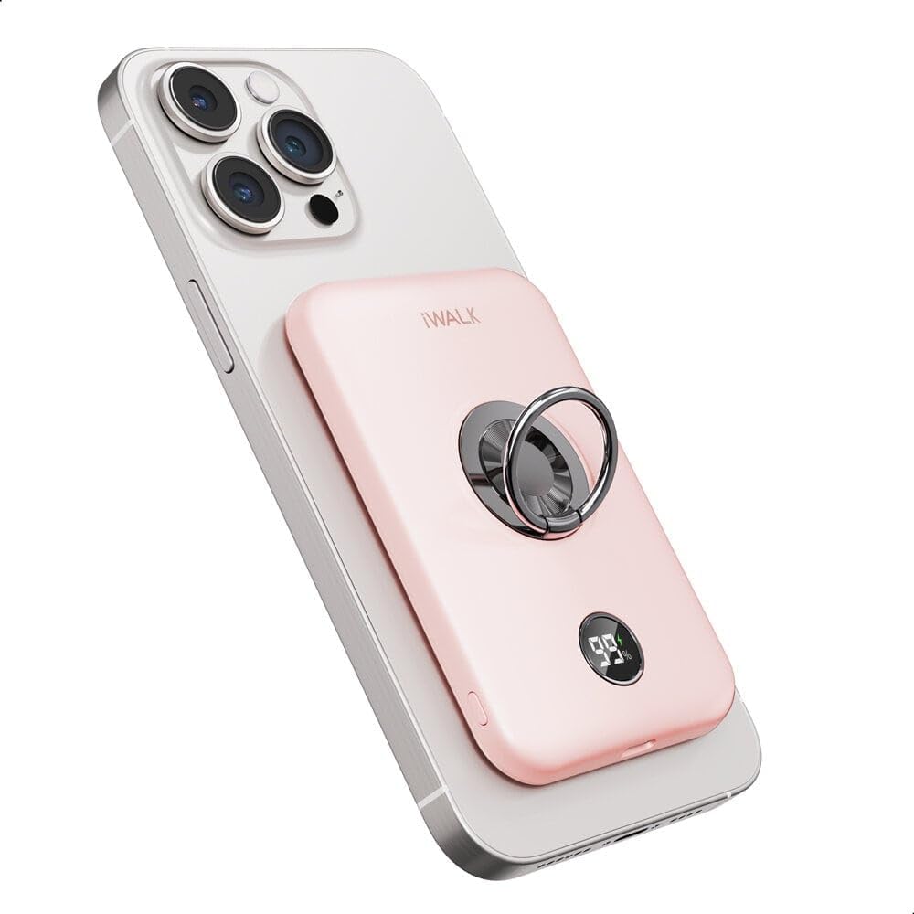 6000mAh Fast Charging Wireless Power Bank - iPhone Magnetic Charger | iWALK Pink
