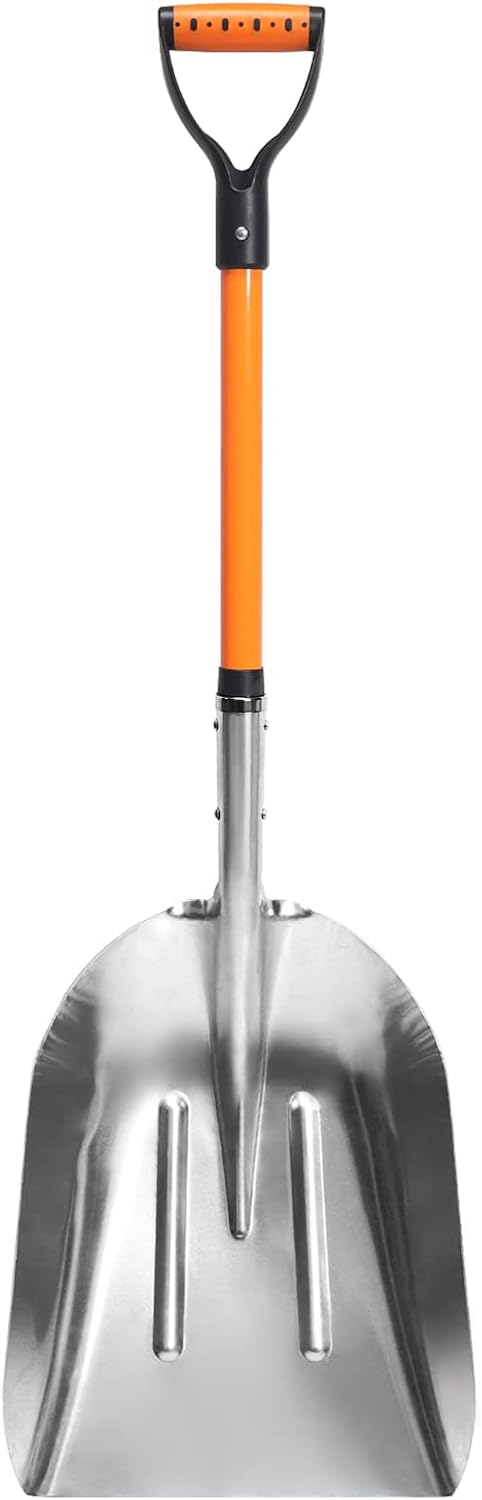 VNIMTI Aluminum Snow Shovel for Driveway - 45In D Handle
