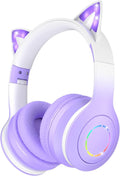 Bluetooth Headphones with Microphone and RGB Cat Ears - Kids Gaming